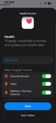 Health Data settings