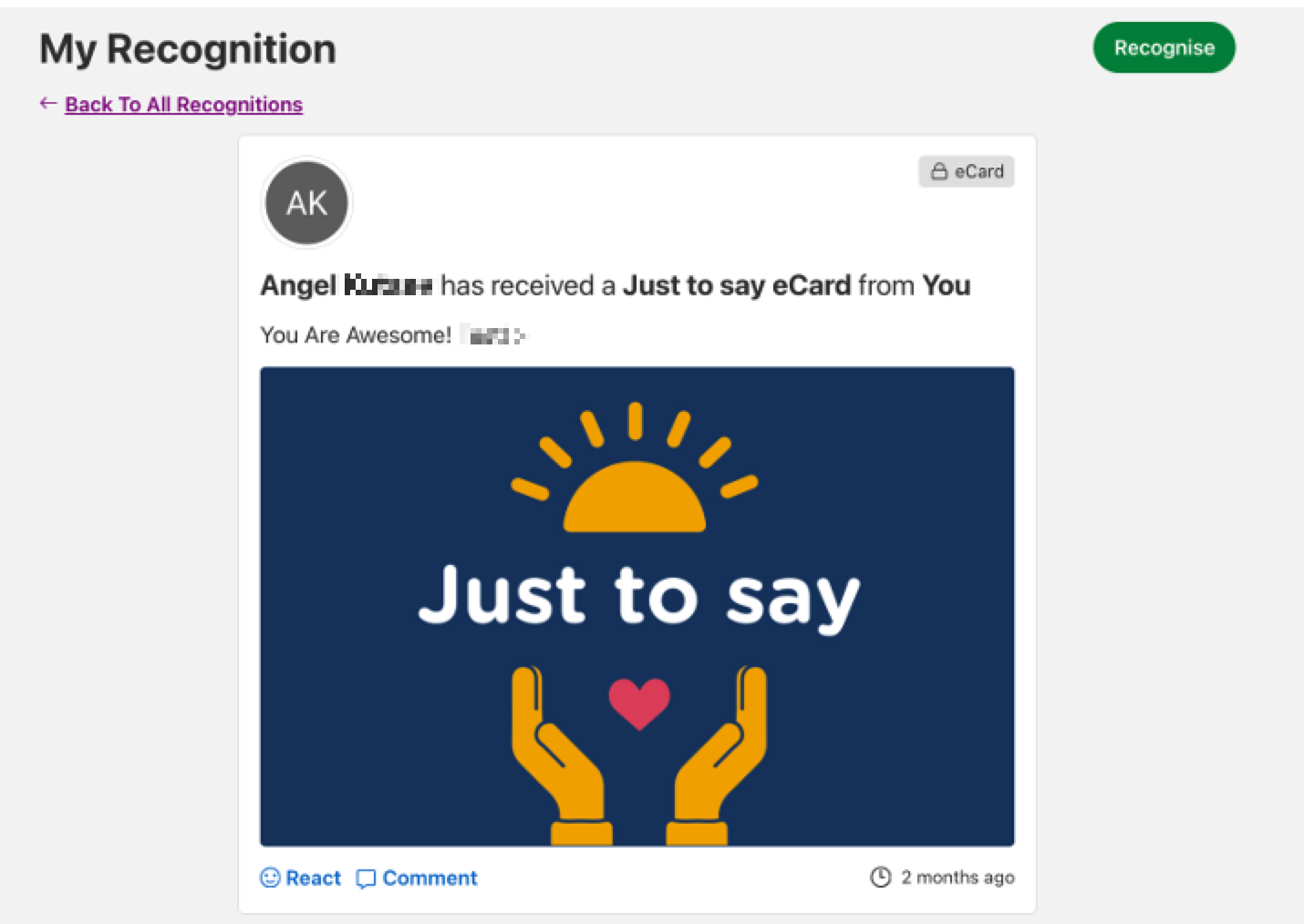 ecard recognition type details