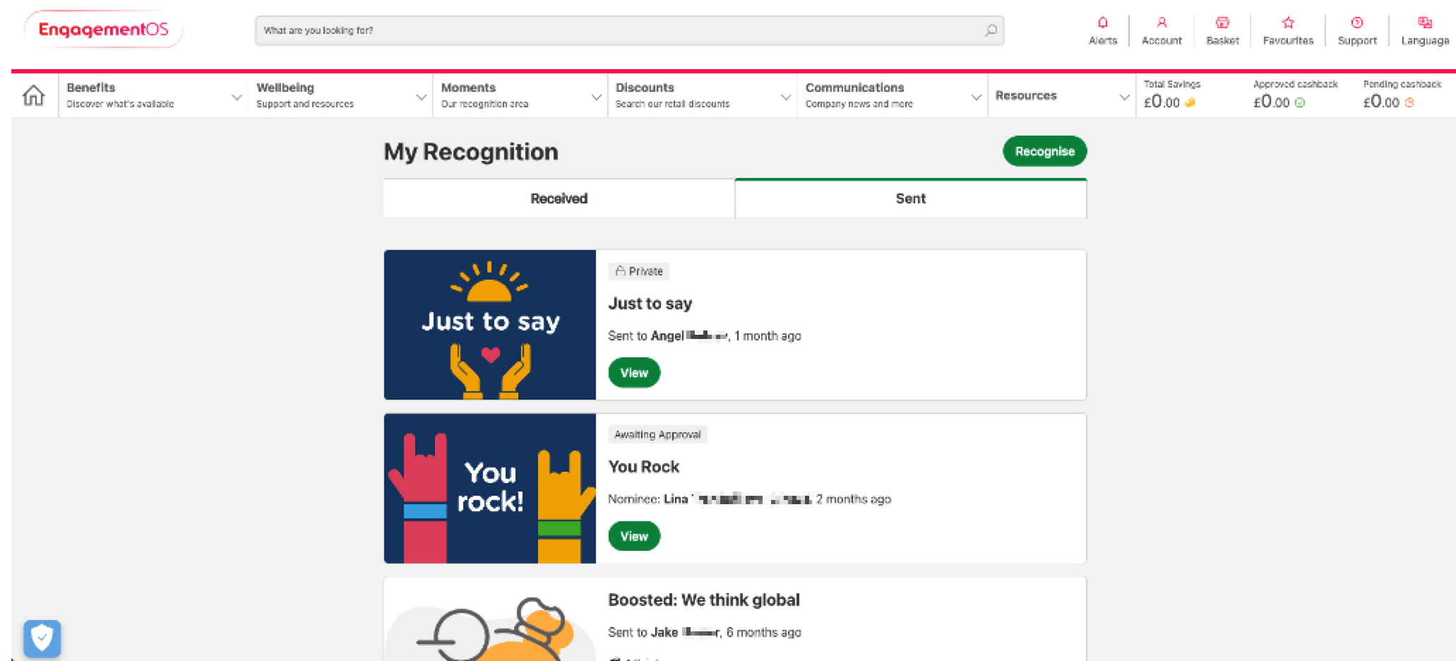 sent recognition