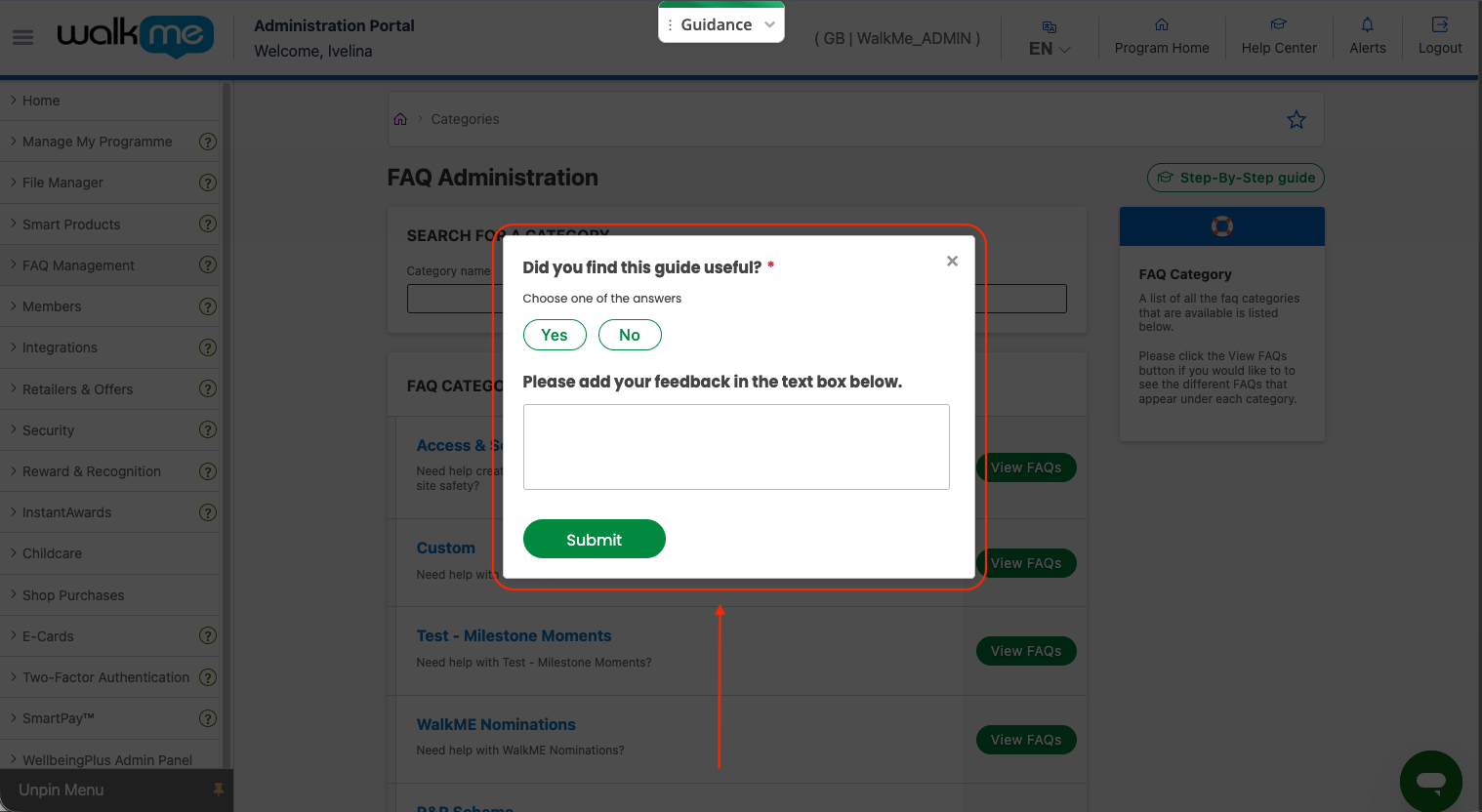 Smart Walk-Thrus feedback form