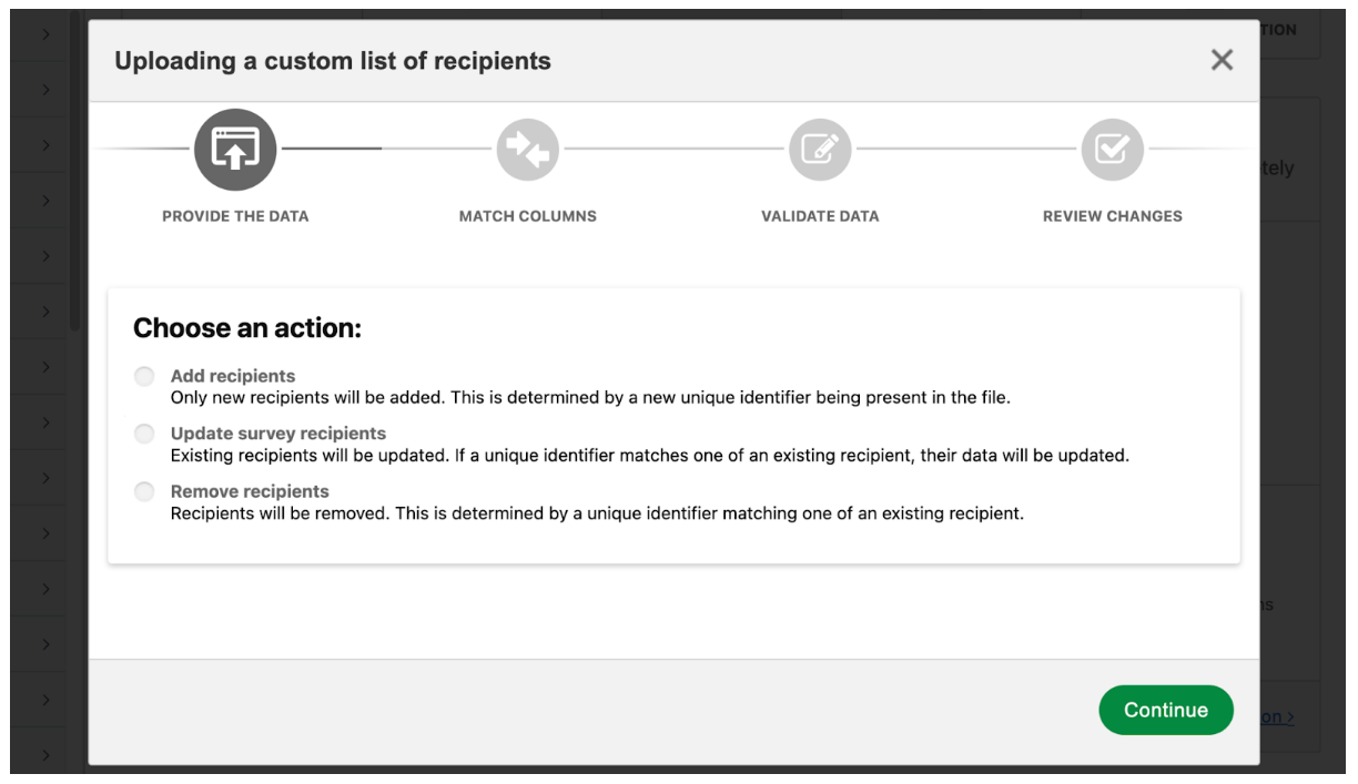 uploading custom lists of recipients