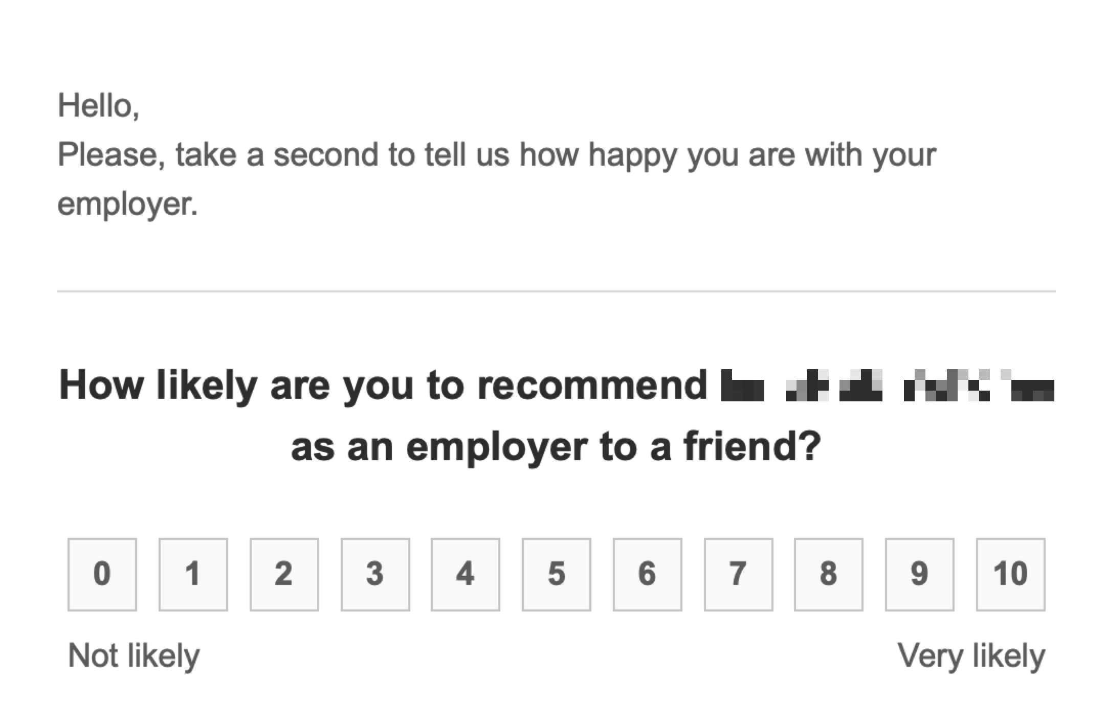 eNPS survey question