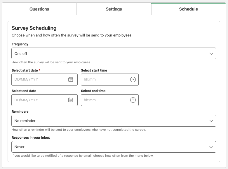 schedule tab