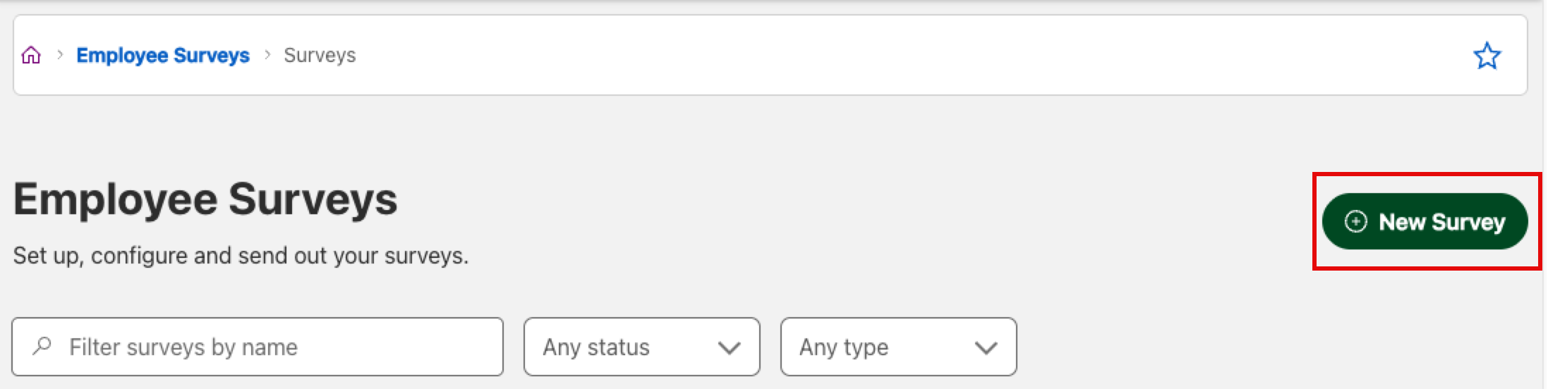 New survey button