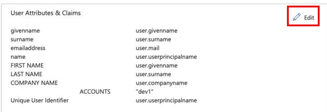 edit user attribute claims