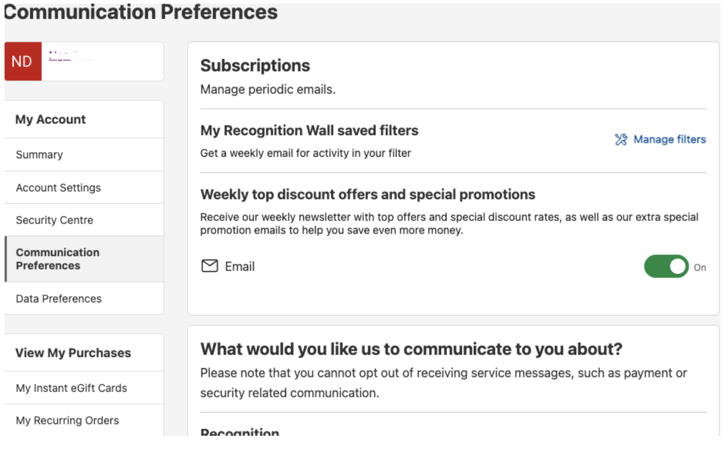 Communication Preferences
