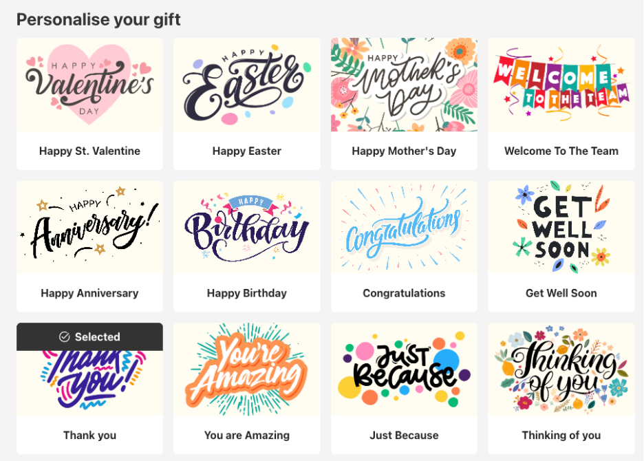 Selecting Ecard Images